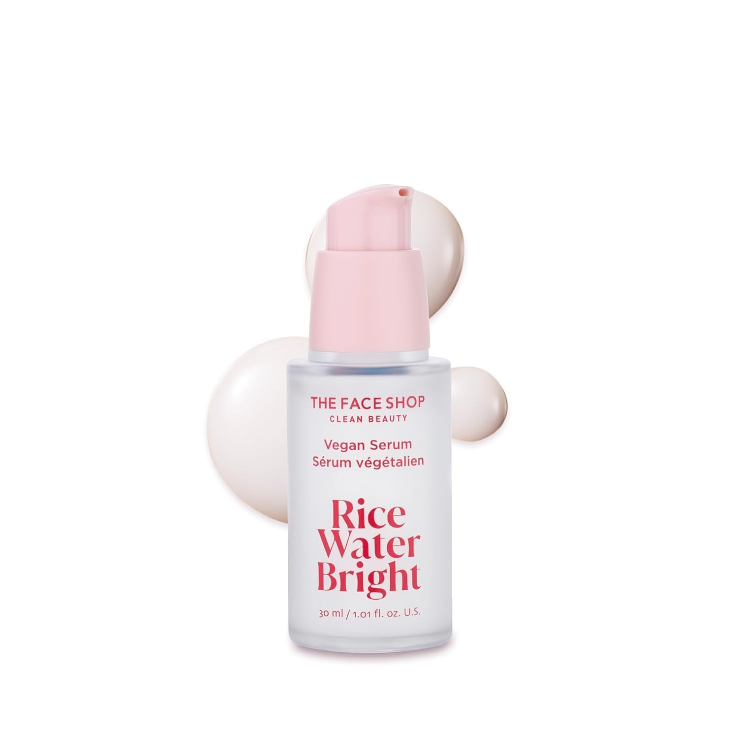The Face Shop Rice Water Bright Vegan Serum - Targets Uneven Skin Tone & Dryness, Brightening, Nourishing, Hydrating - Rice Water, Hyaluronic Acid, Niacinamide - Korean Skin Care