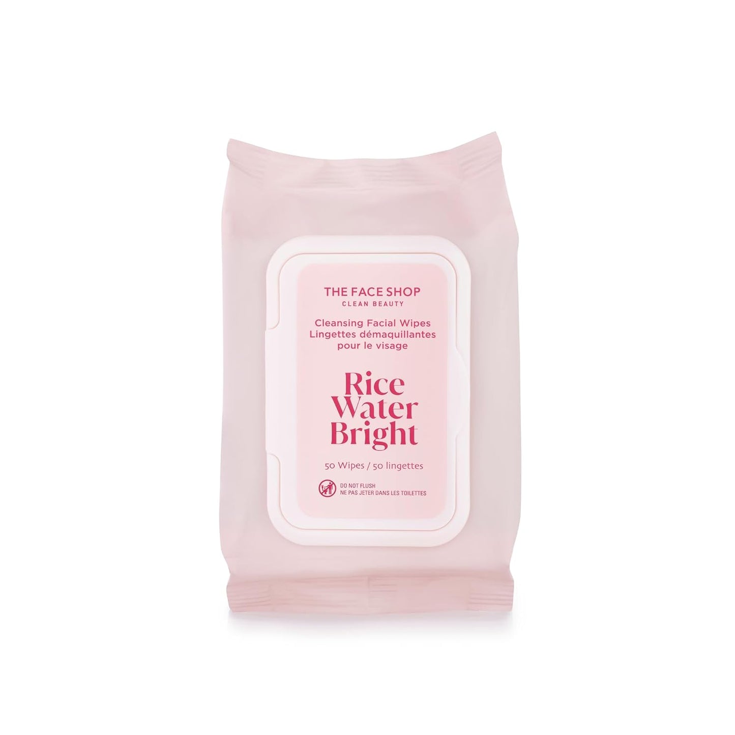 The Face Shop Rice Water Bright Makeup Remover Wipes for Face with Rice Extract, Brightening, Moisturizing, Infused with Cleansing Milk, Vegan Disposable Cleansing Facial Wipes, Korean Skin Care